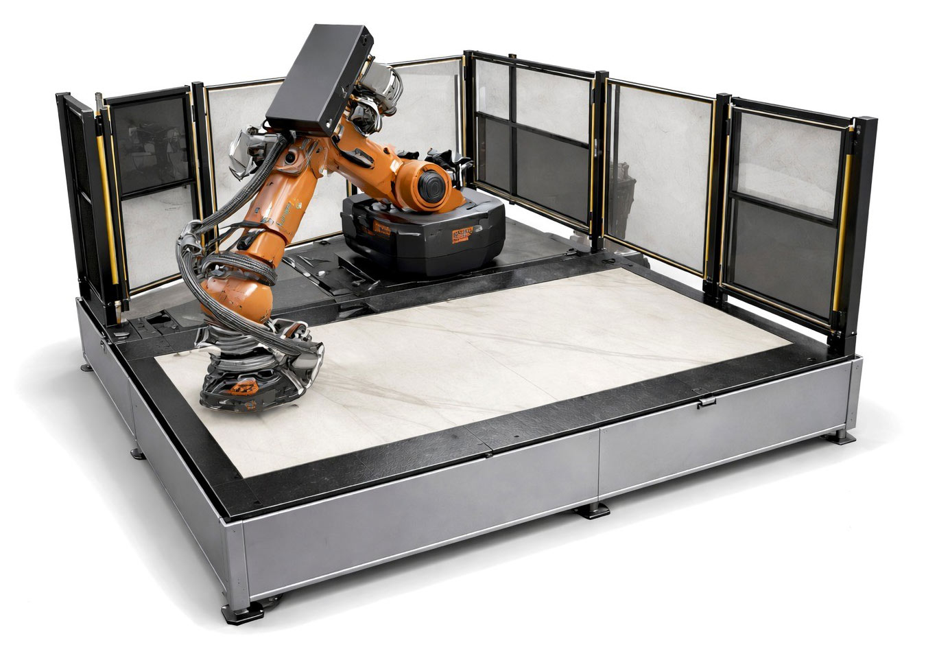 Robot applicazione smalto grandi lastre